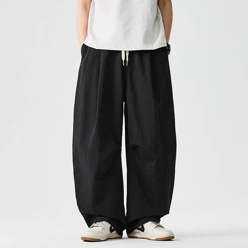 Kaio | Wide Leg Drawstring Urban Trousers