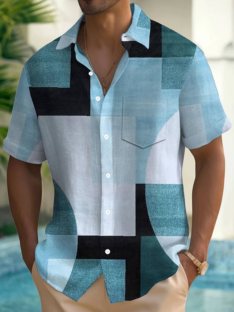 Boucher | Geometric Print Short Sleeve Shirt