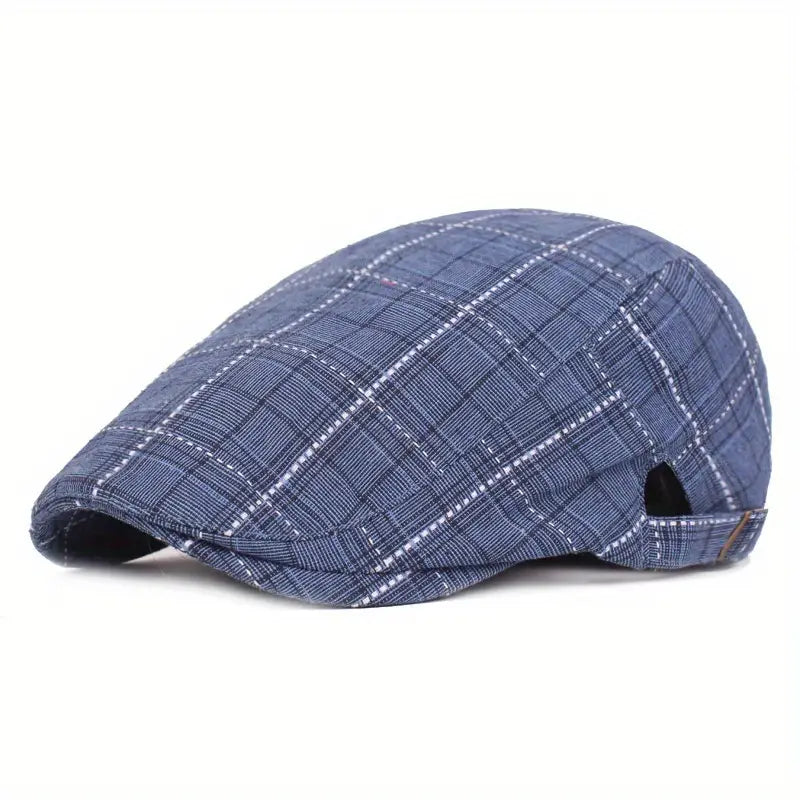 Checklyn | Checked Flat Cap Casual Newsboy Hat