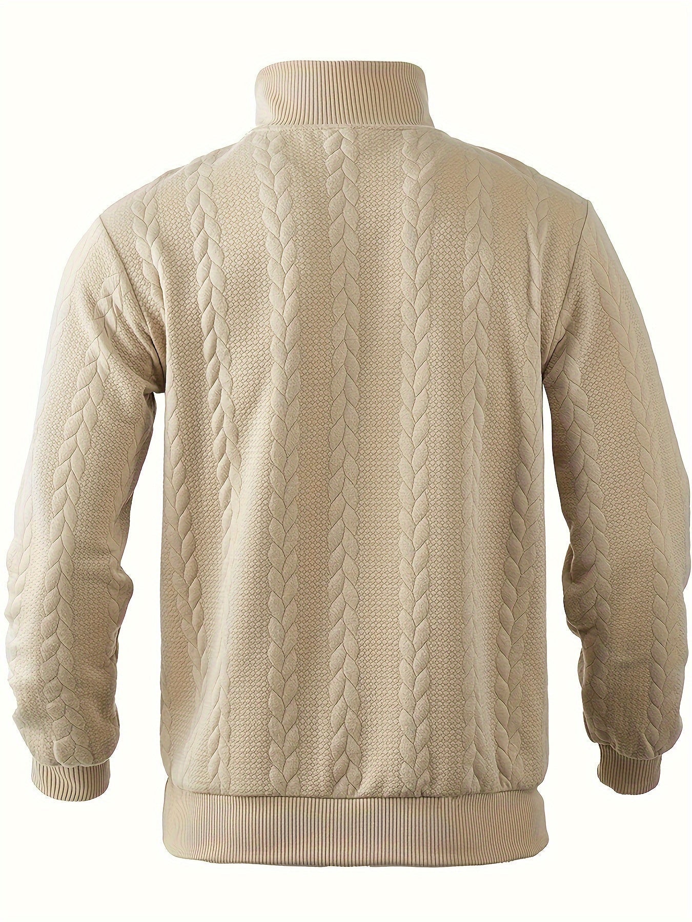 Caleb | Quarter Zip Cable Knit Sweatshirt