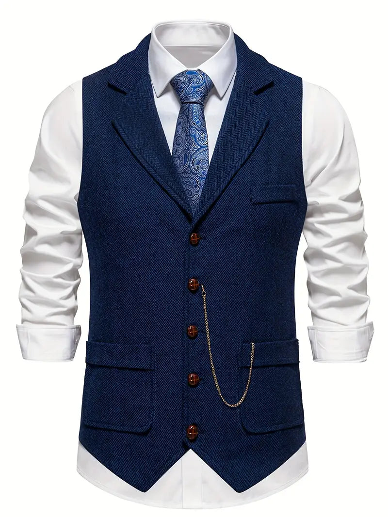 Ferry |  Herringbone Button Front Waistcoat