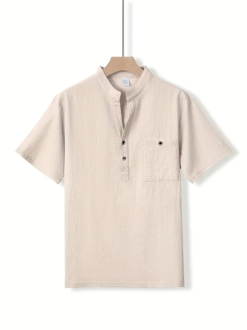Vaughn - Short Sleeve Henley Pocket Shirt