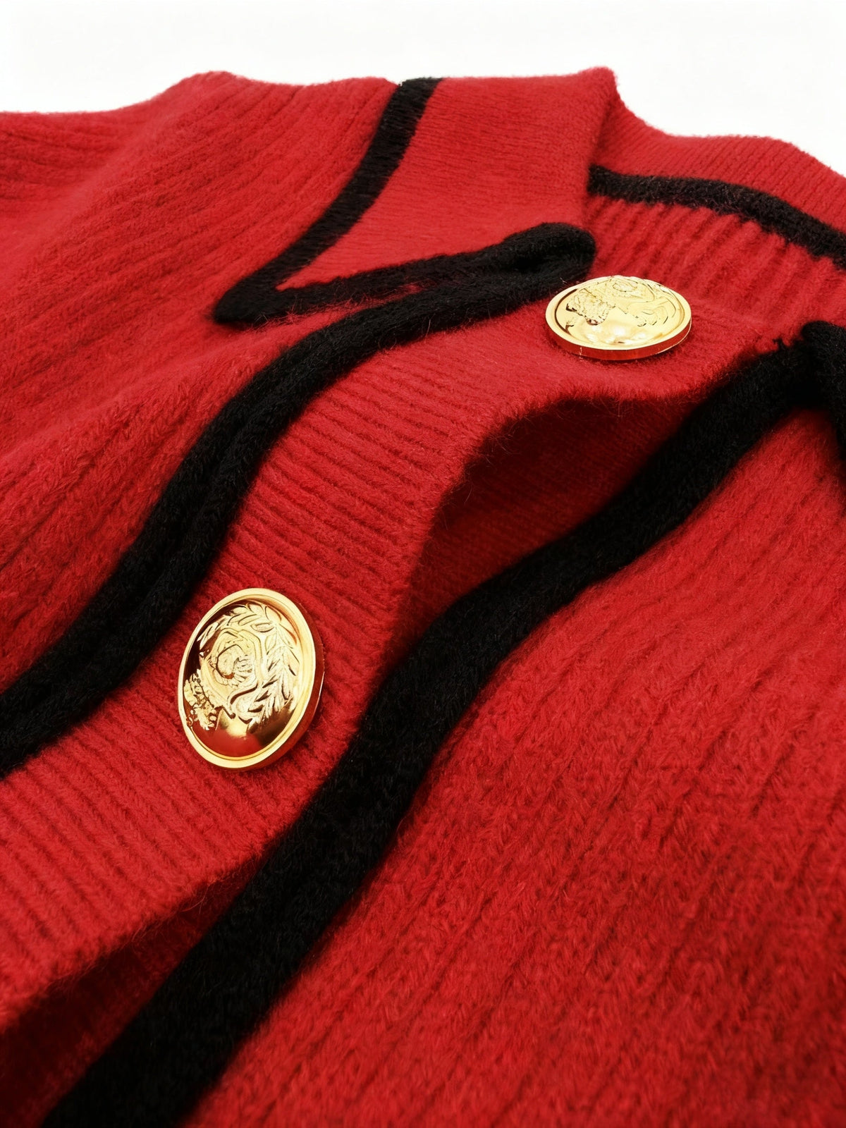 Roweina | Long Sleeve Contrast Trim Button Jumper