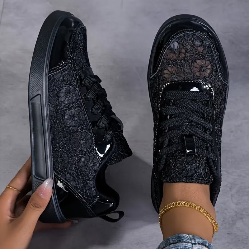 Alessa | Lace Panel Low Top Sneakers