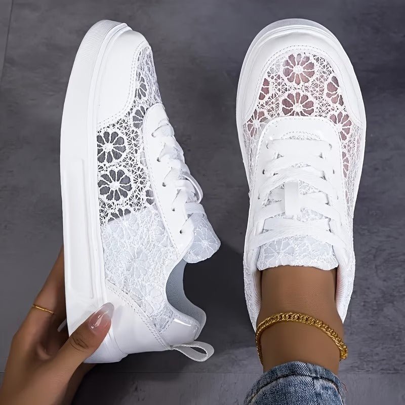 Alessa | Lace Panel Low Top Sneakers