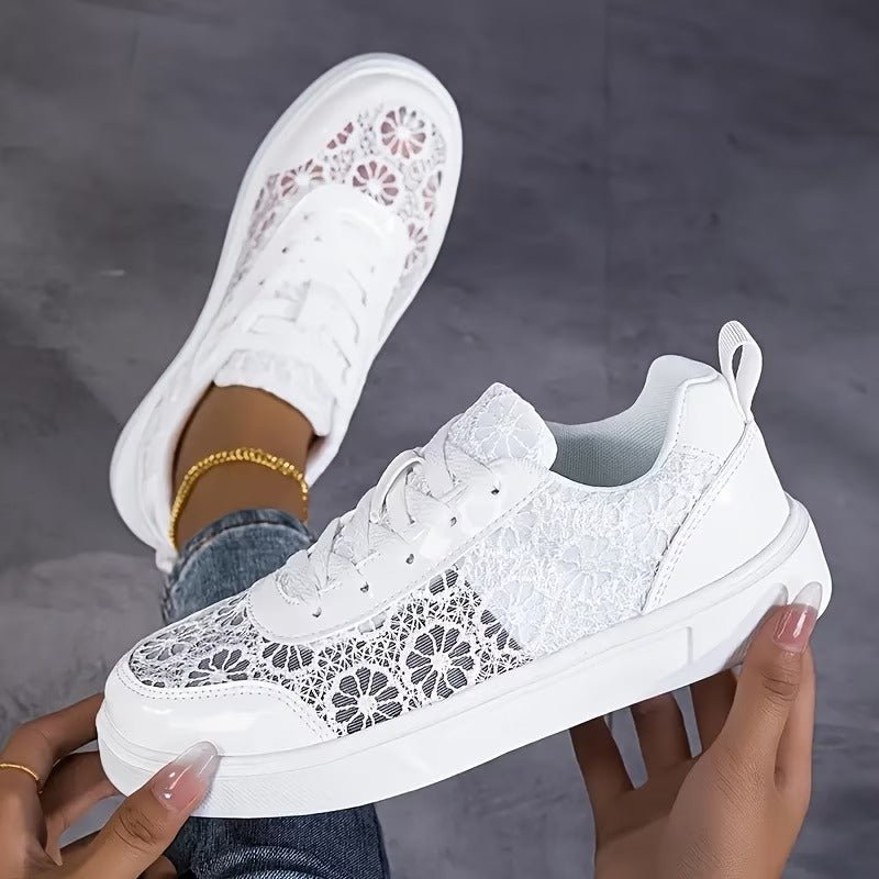 Alessa | Lace Panel Low Top Sneakers