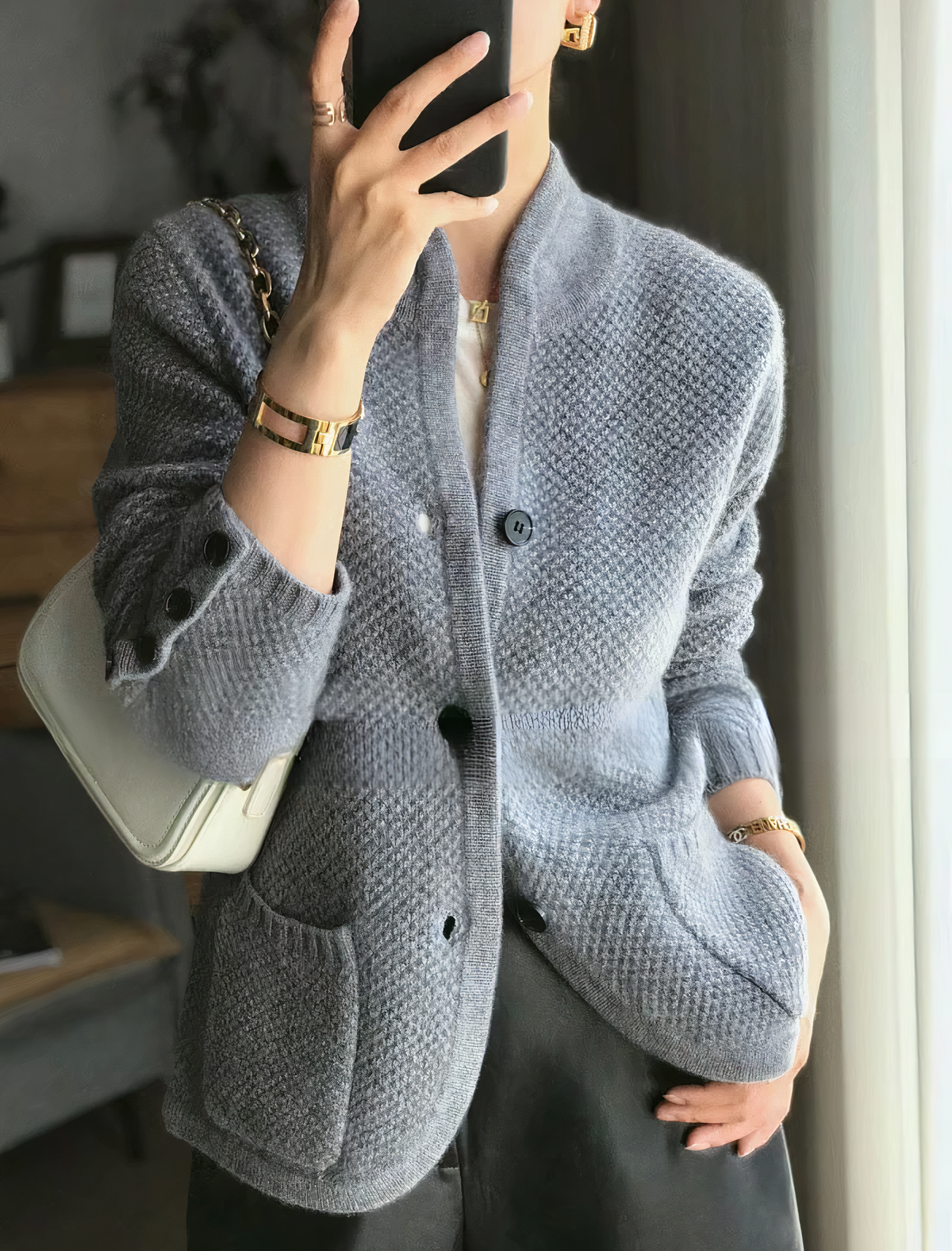 Robyn | Cardigan V-Neck Button Front Long Sleeve