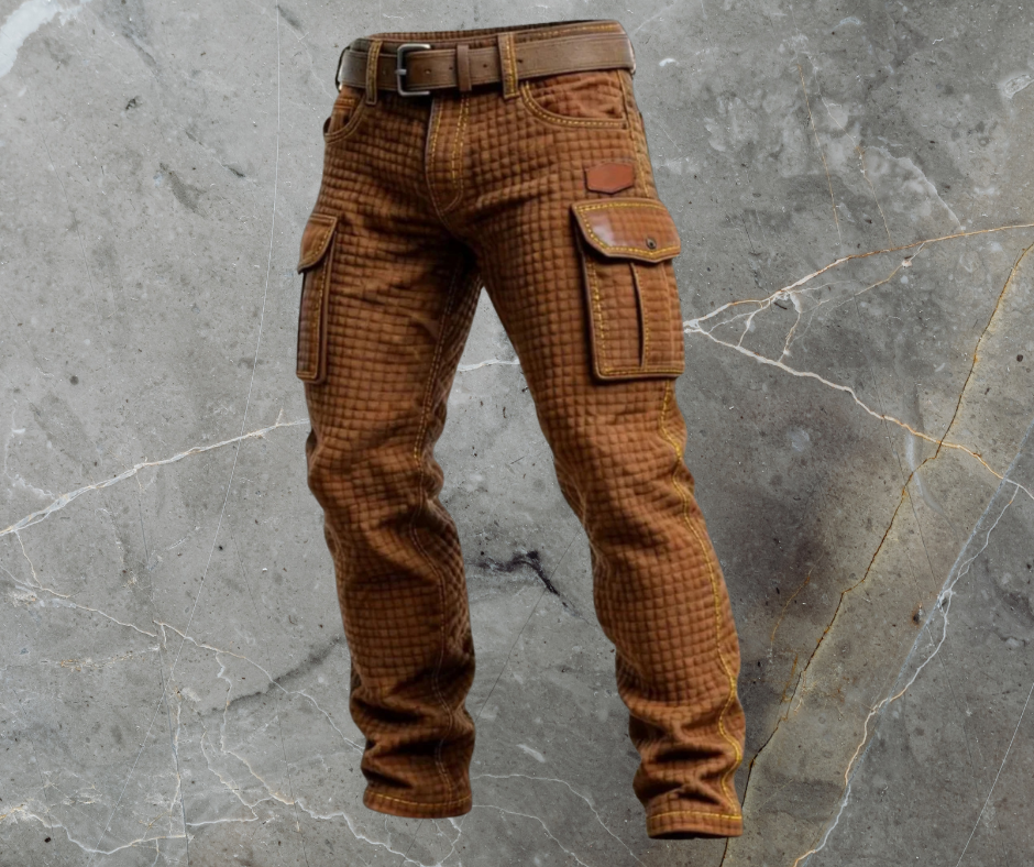 Crispin | Cargo Trousers with Grid Texture and Pockets
