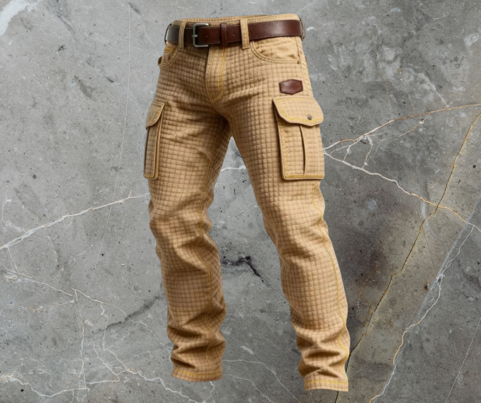 Crispin | Cargo Trousers with Grid Texture and Pockets