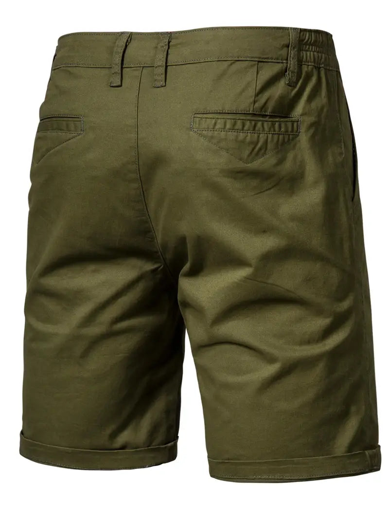 Baird - Casual Elastic Waist Pocket Shorts