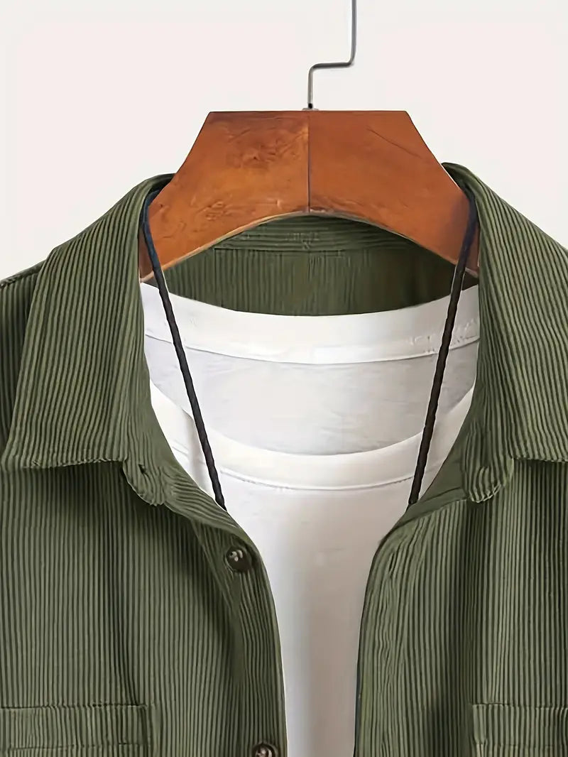 Rickey | Corduroy Button-Up Shirt with Chest Pockets