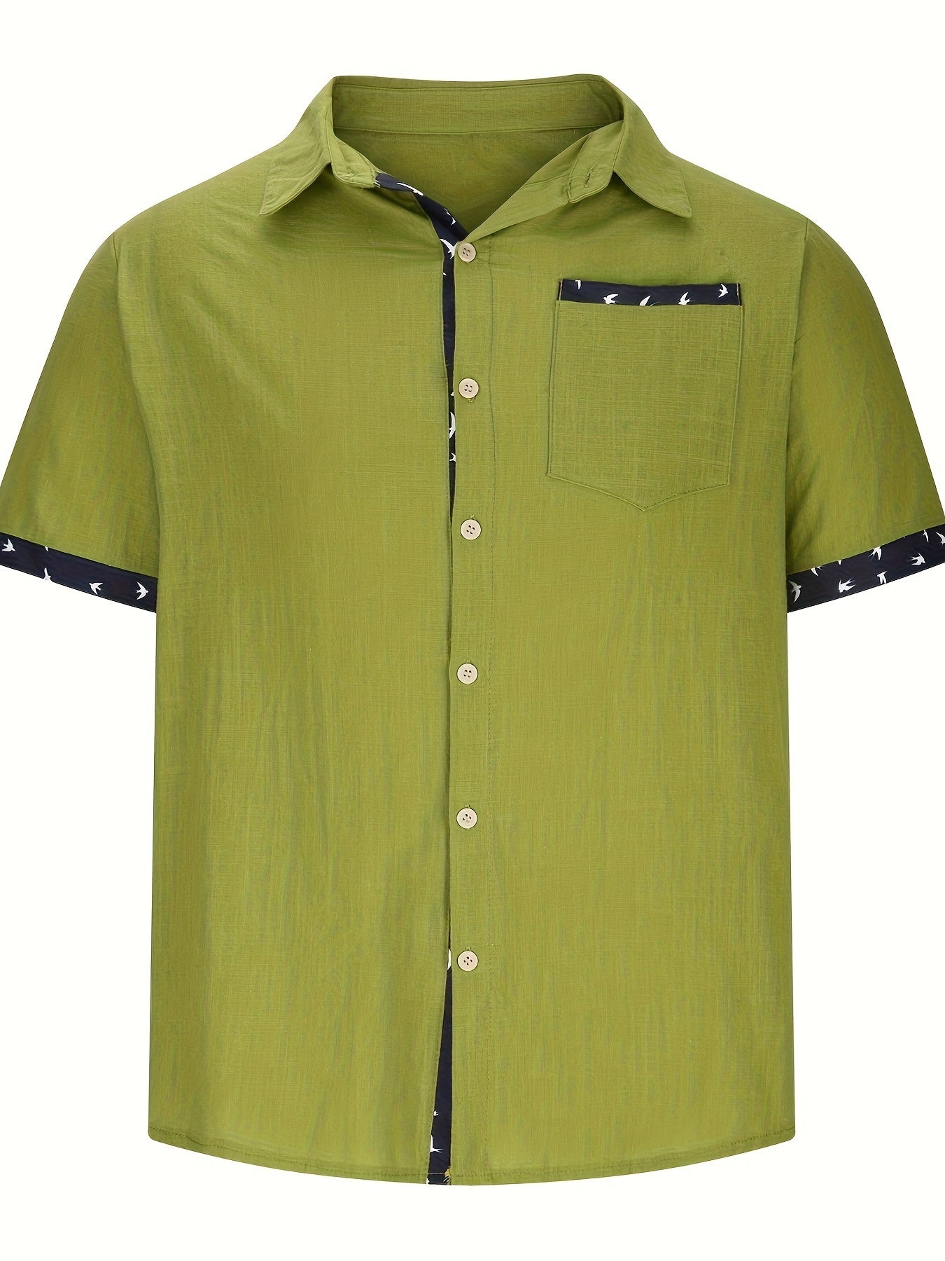 Julio - Short Sleeve Contrast Trim Button Shirt