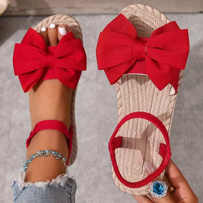 Michela | Bow Strap Flat Open Toe Sandals