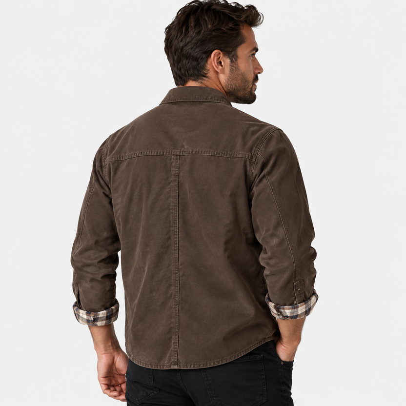 Flynn | Jacket with Flap Pockets and Plaid Cuffs