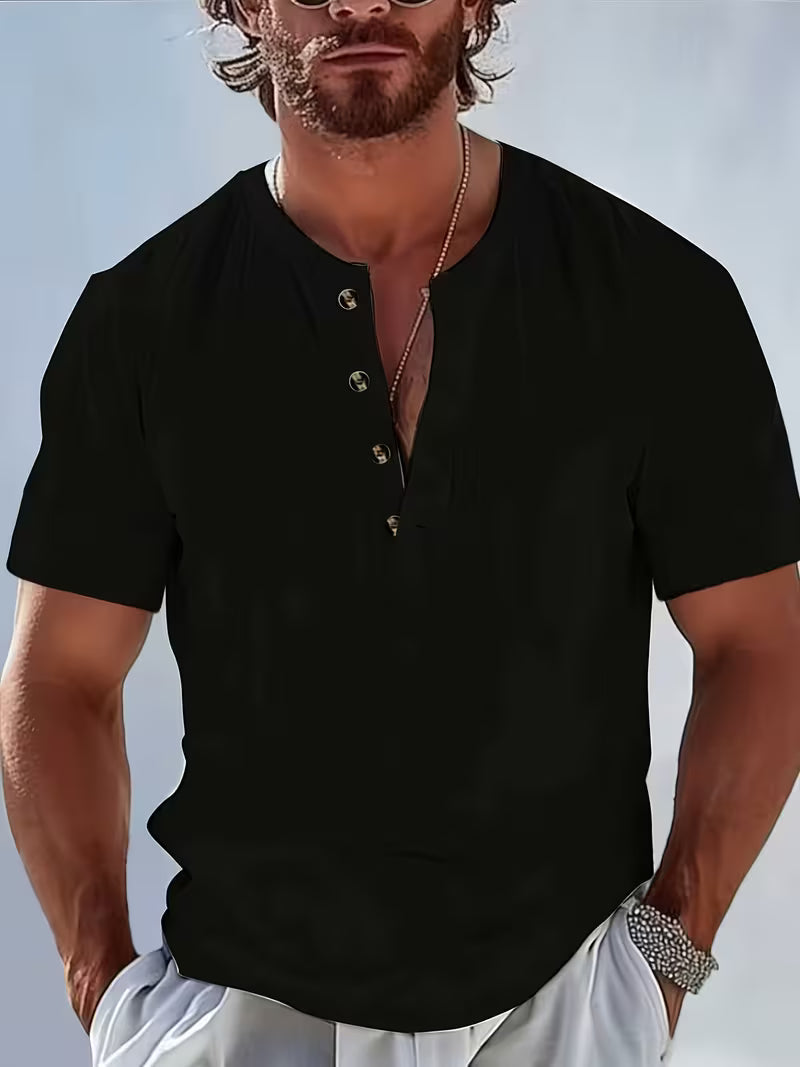 Dolan | Short Sleeve Henley Shirt With Buttons
