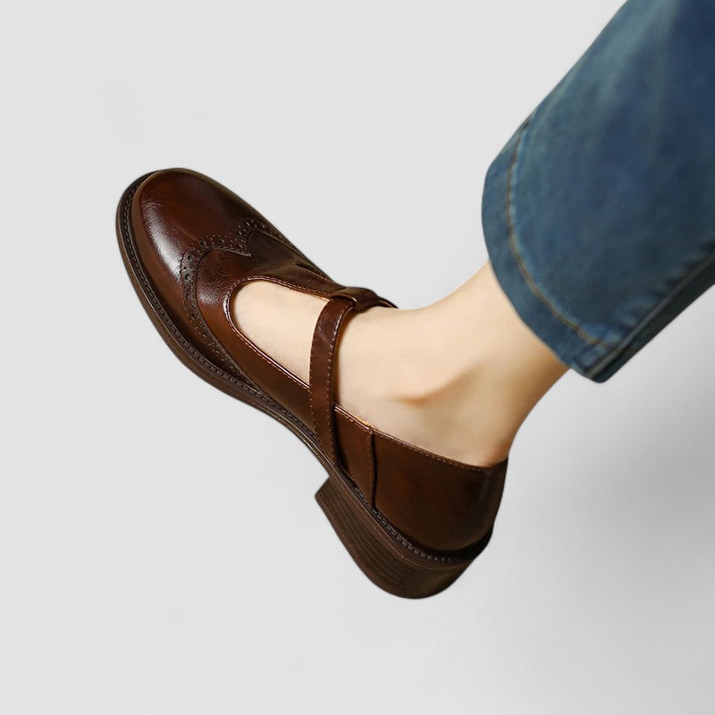 Azime | Mary Jane Shoes with Brogue Detail