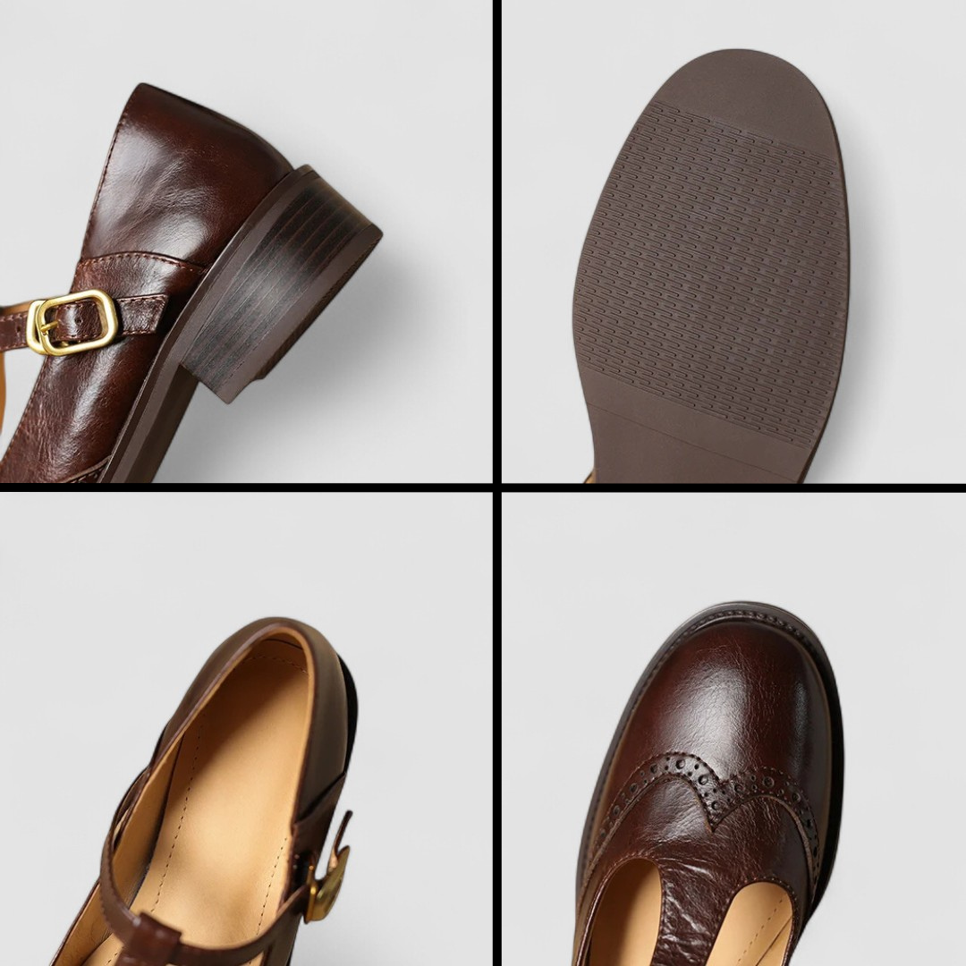 Azime | Mary Jane Shoes with Brogue Detail