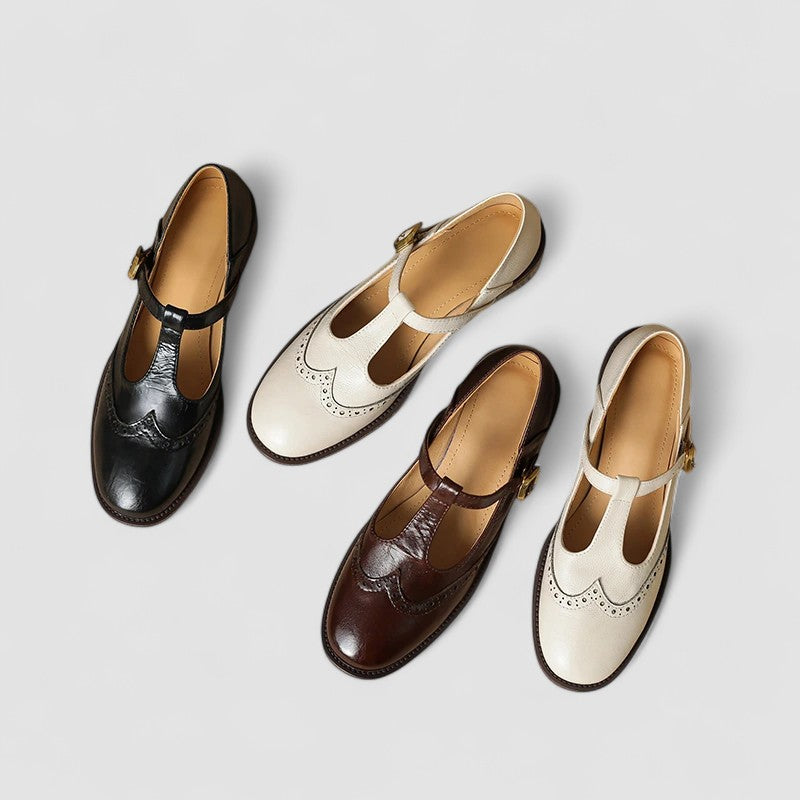 Azime | Mary Jane Shoes with Brogue Detail