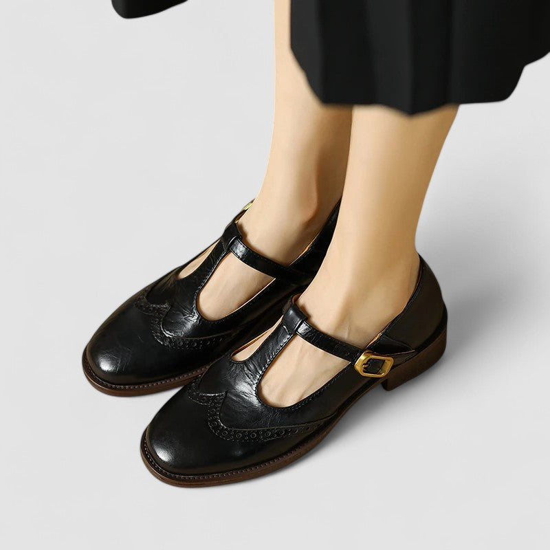 Azime | Mary Jane Shoes with Brogue Detail