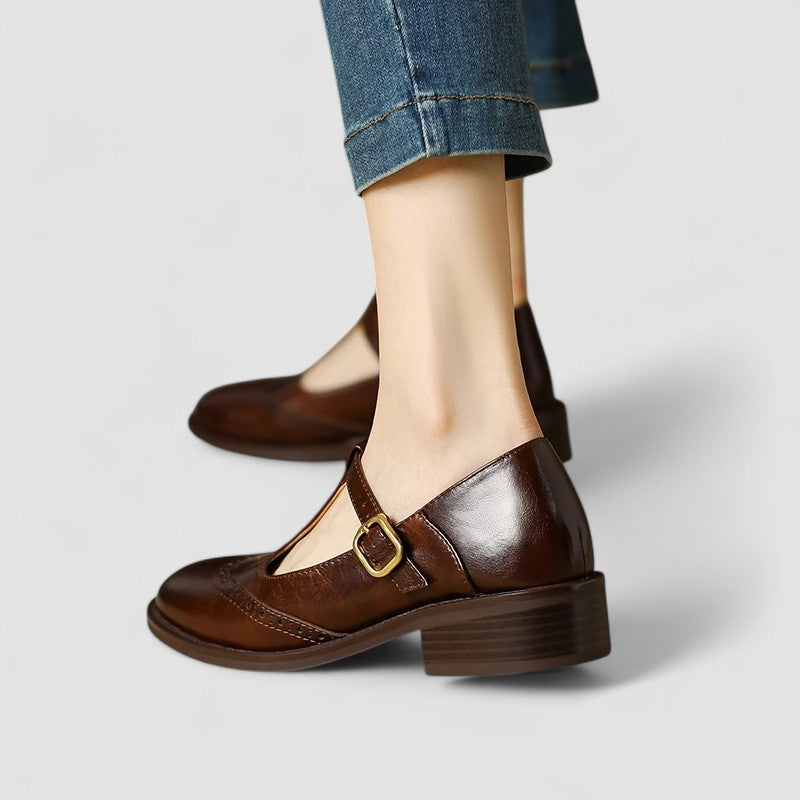 Azime | Mary Jane Shoes with Brogue Detail