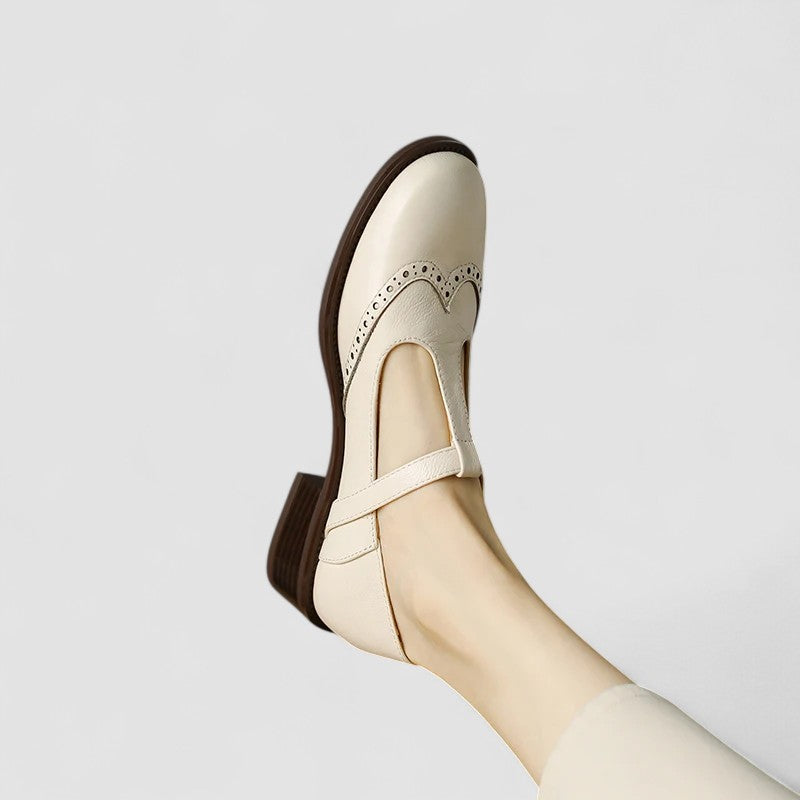 Azime | Mary Jane Shoes with Brogue Detail
