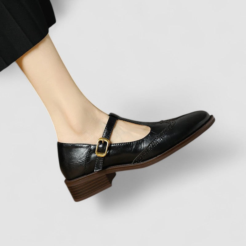Azime | Mary Jane Shoes with Brogue Detail
