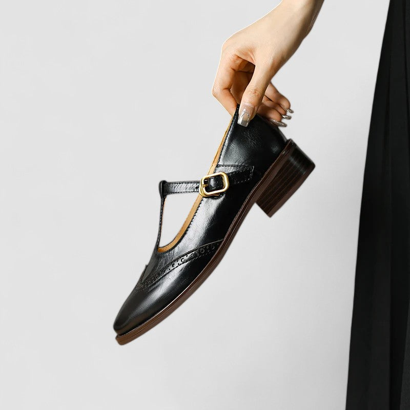 Azime | Mary Jane Shoes with Brogue Detail