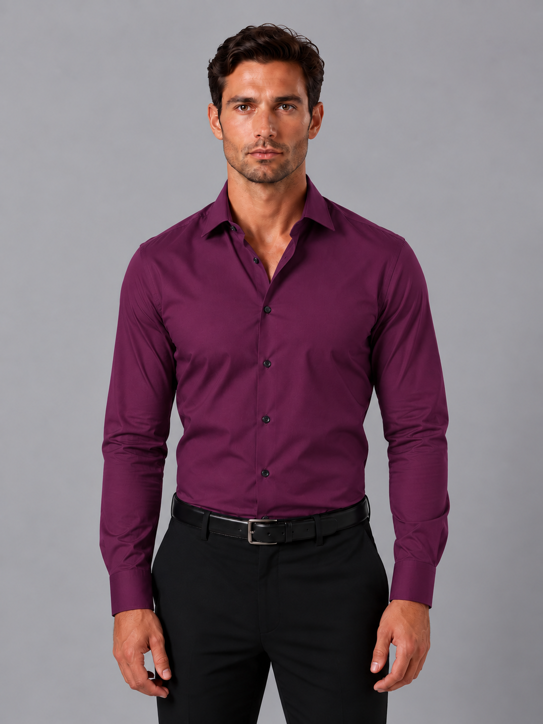 Braulio | Long Sleeve Fitted Shirt with Pointed Collar