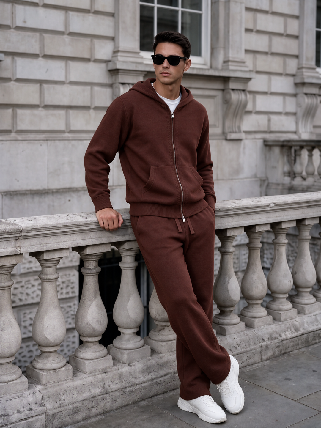 Jonathan | Tracksuit with Zip Hoodie and Straight Trousers