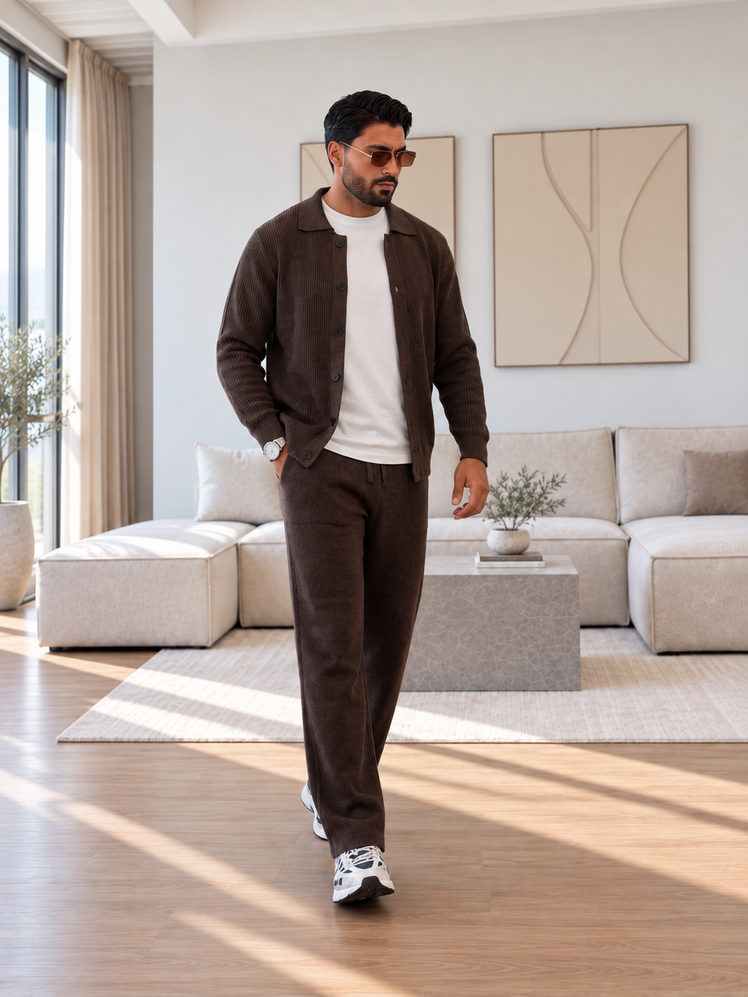 Andrej | Knit Cardigan and Matching Trousers Set