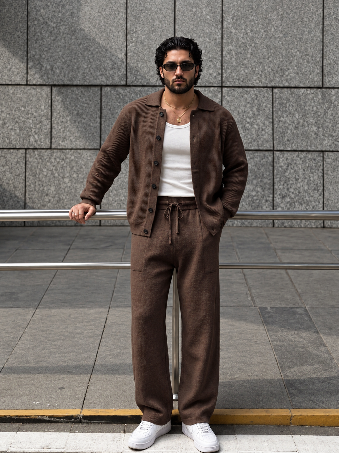 Andrej | Knit Cardigan and Matching Trousers Set