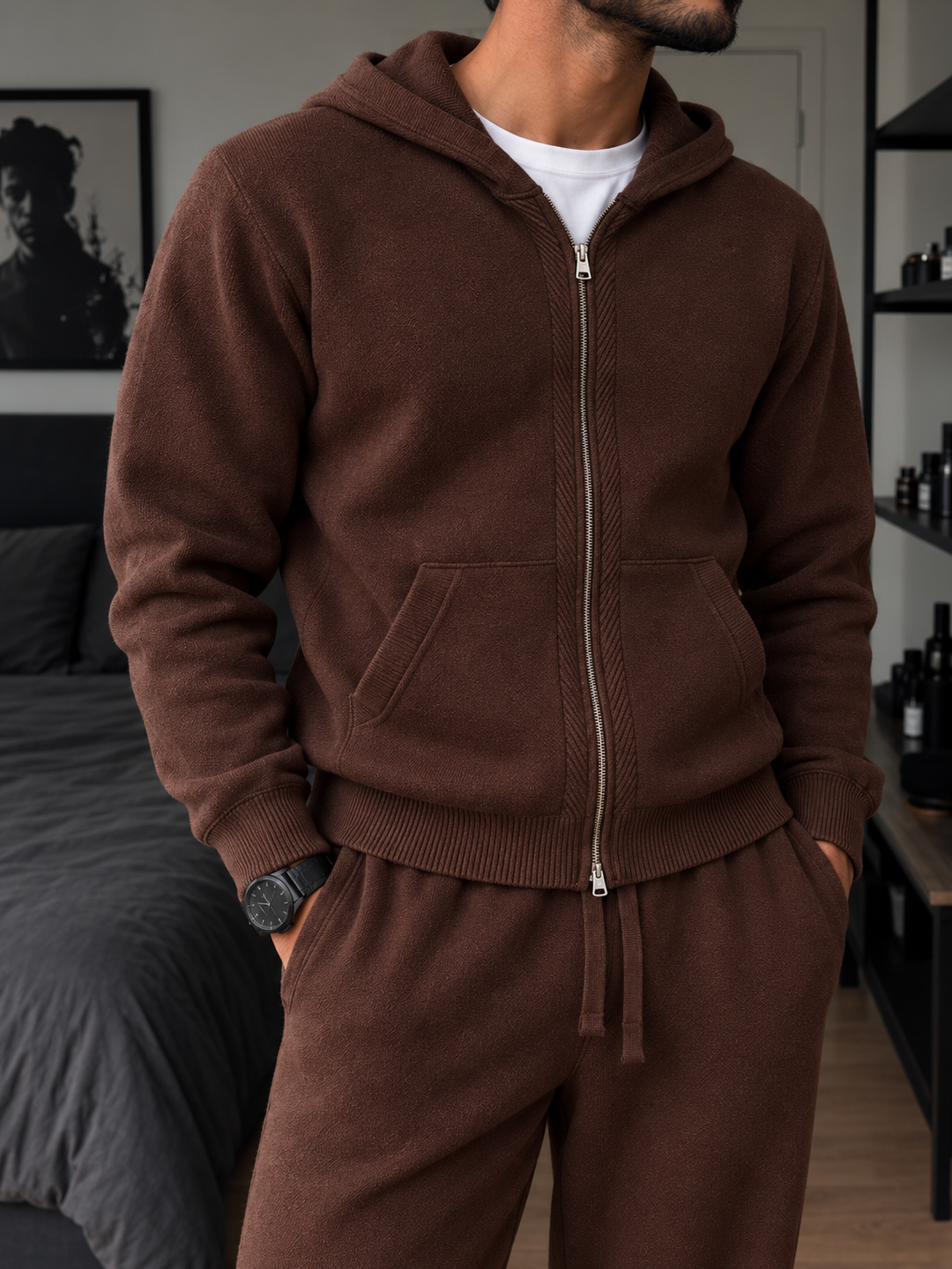 Jonathan | Tracksuit with Zip Hoodie and Straight Trousers