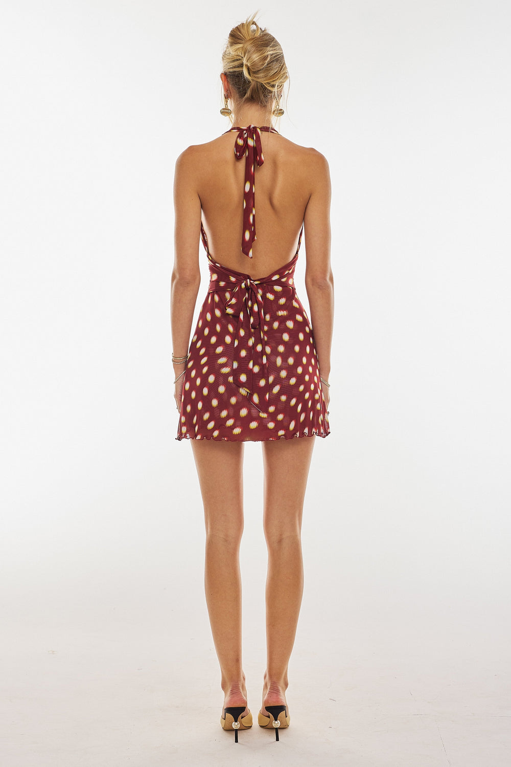 Eugenia | Polka Dot Halterneck Mini Dress