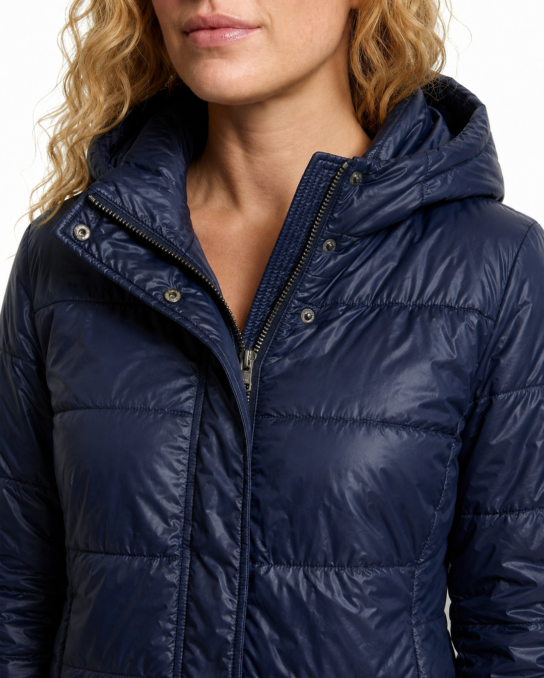 Alexis | Hooded Puffer Jacket with Quilted Panels