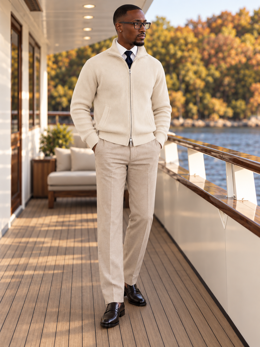 Milou | Ribbed Cardigan with Stand Collar