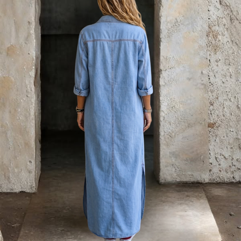 Noshina | Maxi Shirt Dress with Button Front