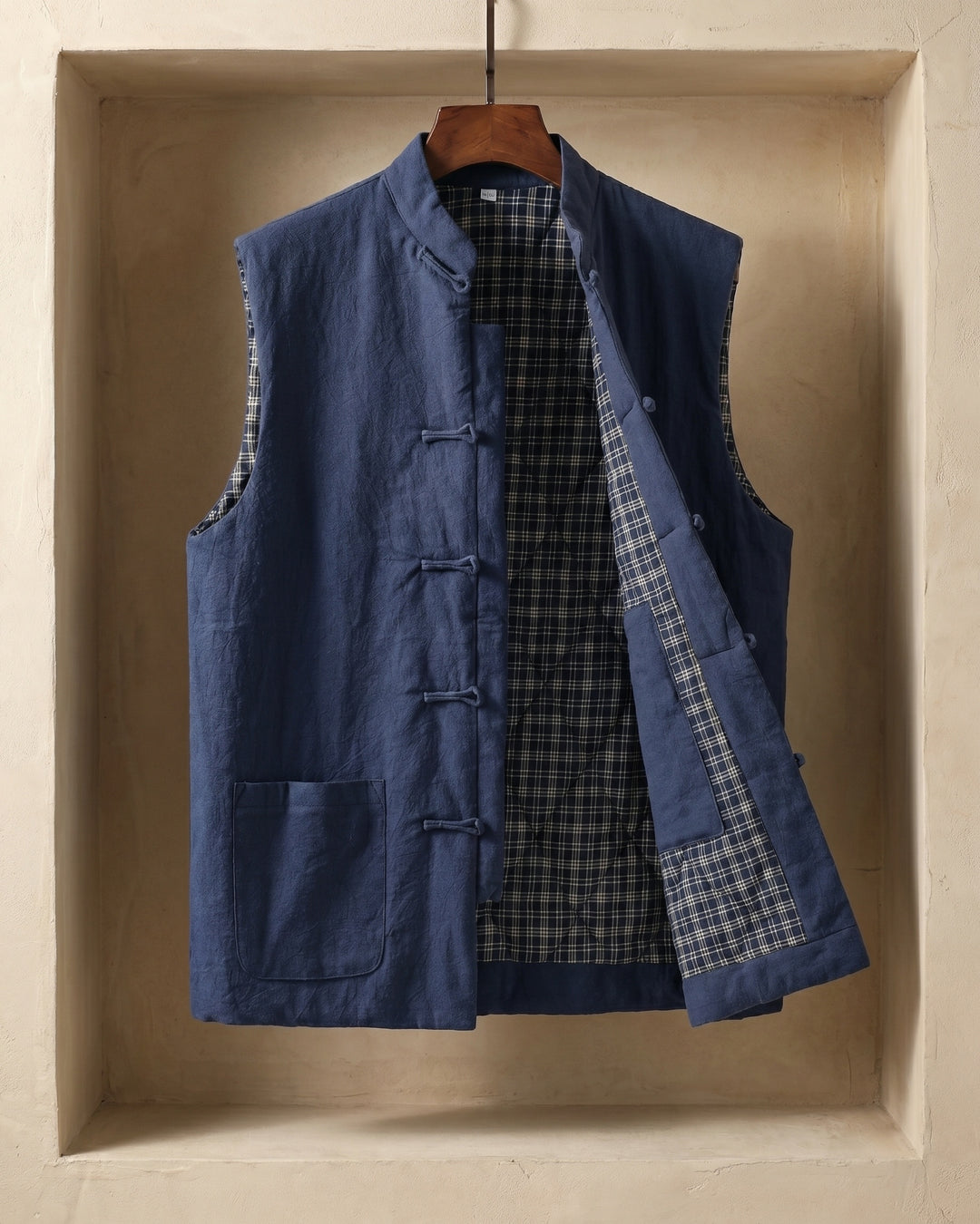 Fredrick - Pocket Front Stand Collar Sleeveless Vest