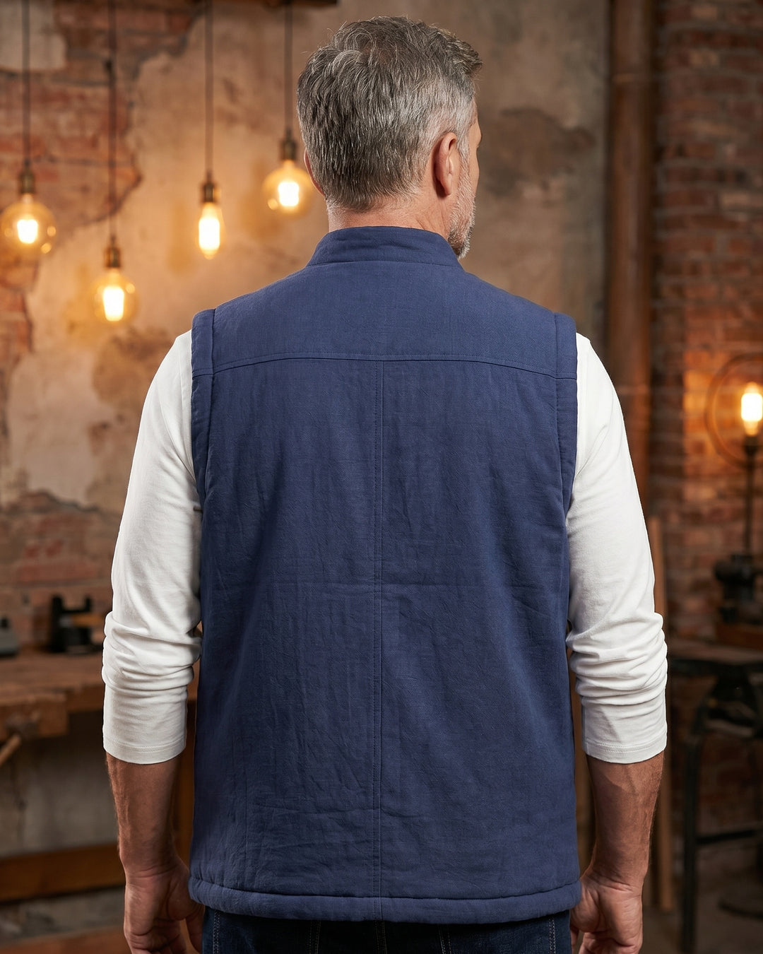 Fredrick - Pocket Front Stand Collar Sleeveless Vest