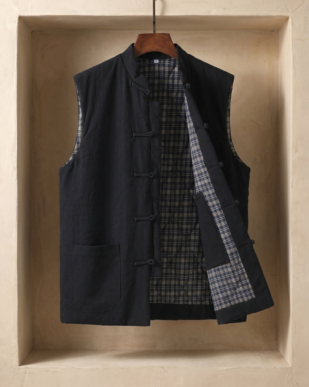 Fredrick - Pocket Front Stand Collar Sleeveless Vest