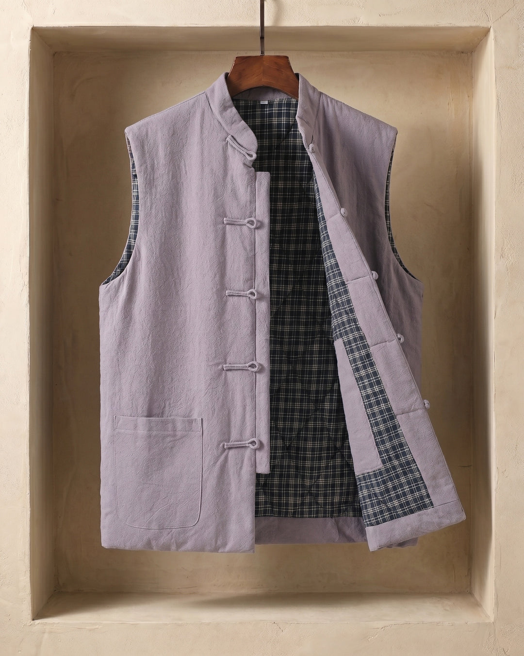 Fredrick - Pocket Front Stand Collar Sleeveless Vest