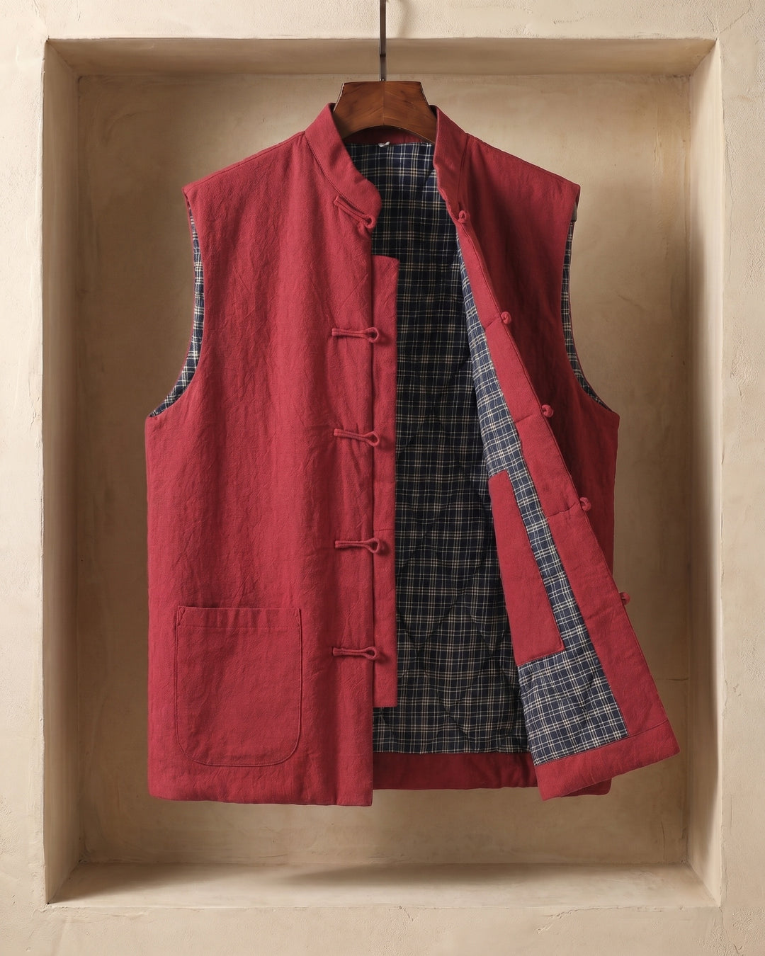 Fredrick - Pocket Front Stand Collar Sleeveless Vest