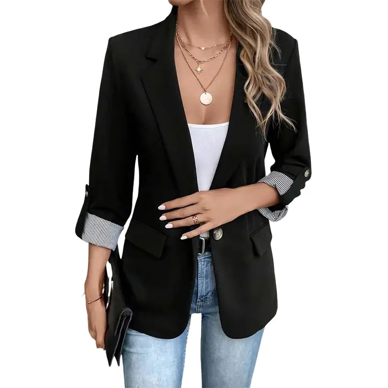 Rigieta | Blazer With Rolled Sleeves and Lapels