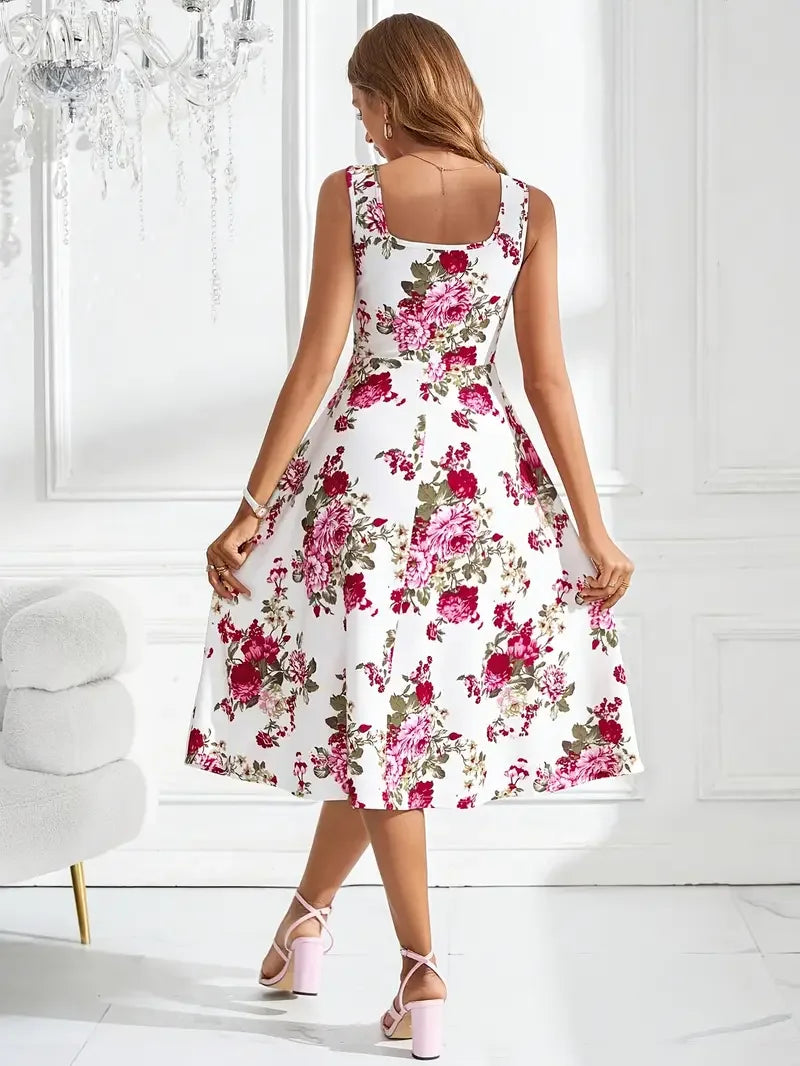 Nikolina | Floral Sleeveless A-Line Dress