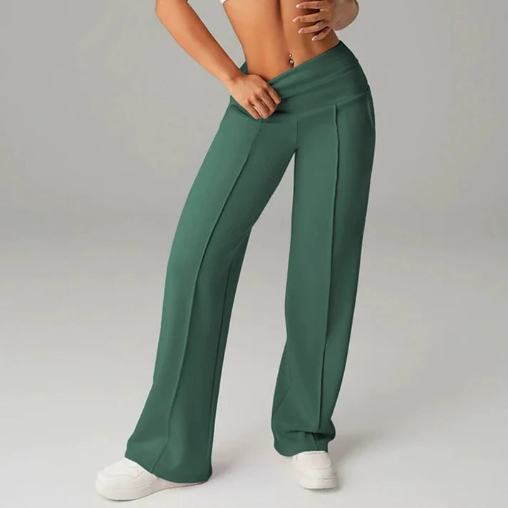 Samanda | Wide Leg Stretch Trousers