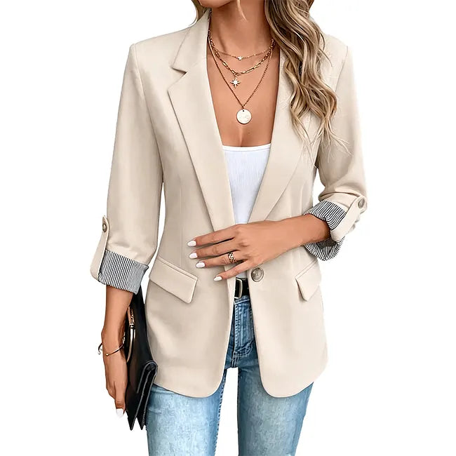 Rigieta | Blazer With Rolled Sleeves and Lapels