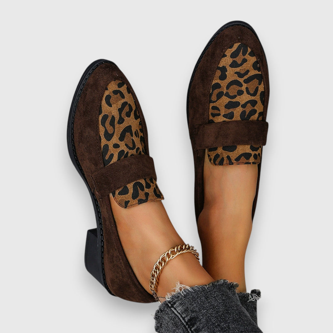 Lucyna | Leopard Print Block Heel Loafers