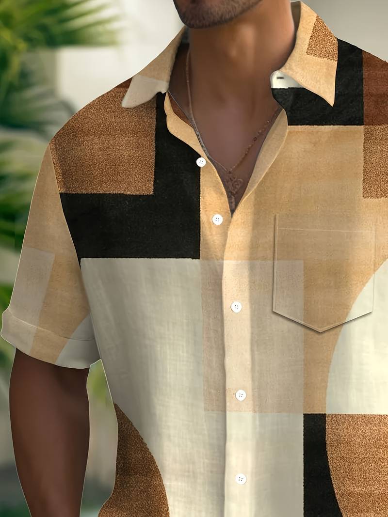 Boucher | Geometric Print Short Sleeve Shirt