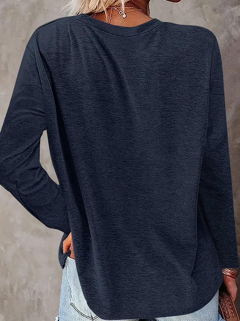 Levine | Long Sleeve Sunflower Print Tunic Top