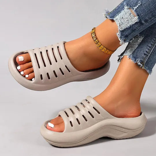 Aizada | Ventilated Platform Slide Sandals