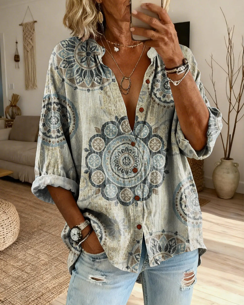 Nirita - Mandala Print Button Front Shirt